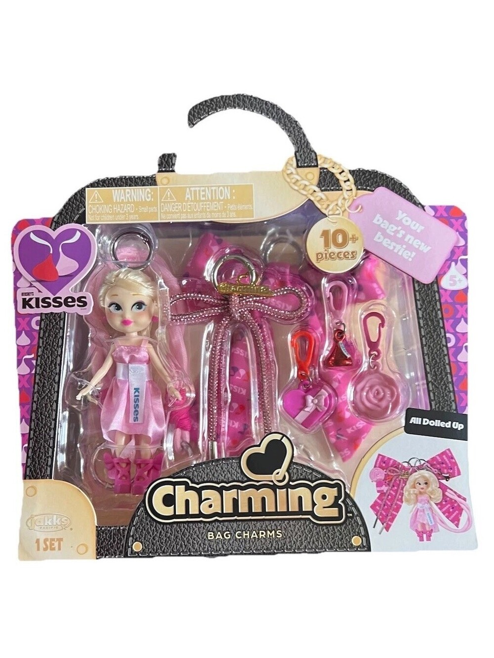 Charming All Dolled Up with Hershey’s Kisses Bag Charm by Jakks Pacific New